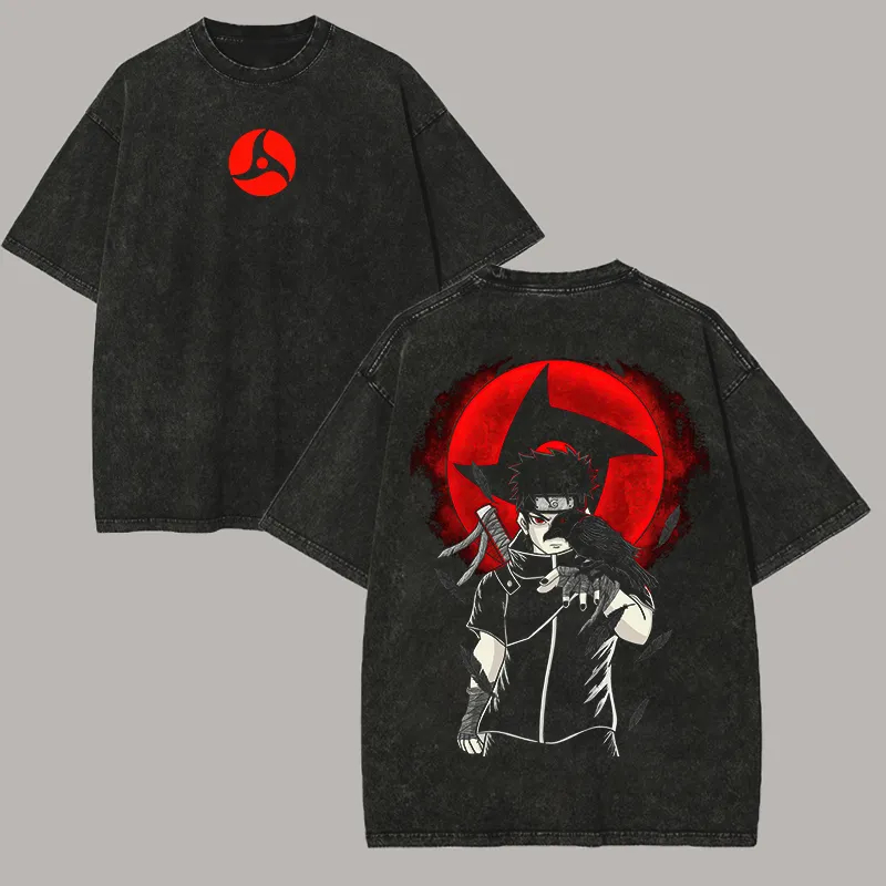 เสื้อยืด นารูโตะ ศิสุย อุจิฮะ  - Acid Wash Vintage Graphic T Shirt บทวิจารณ์และราคา