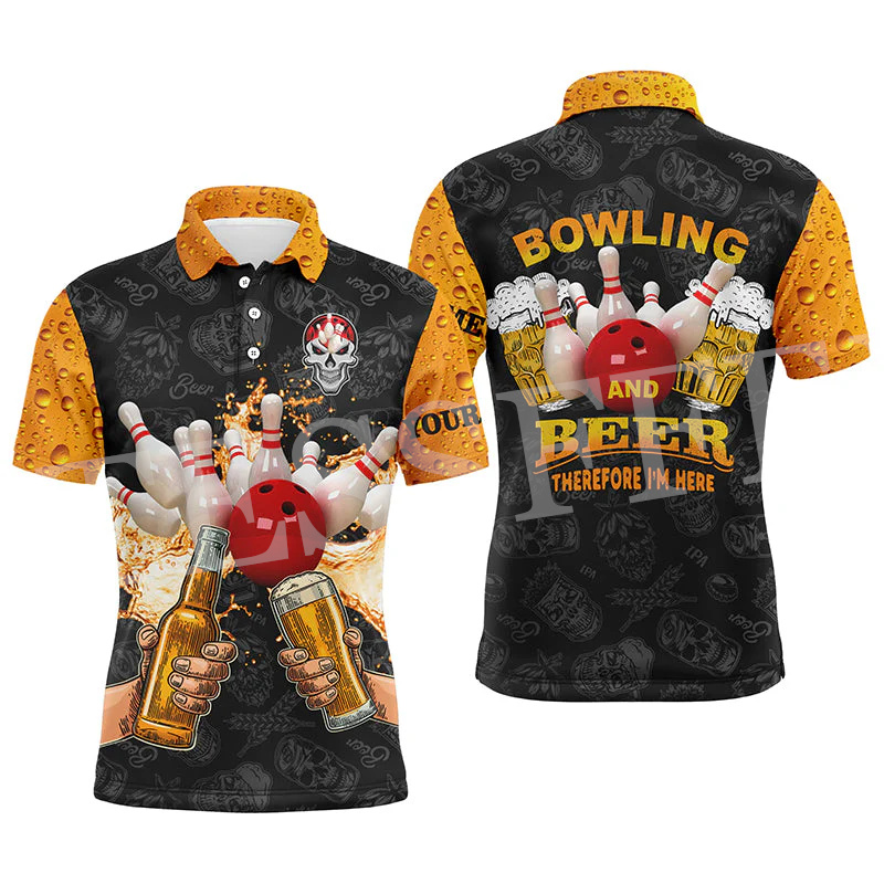 เสื้อโปโลแขนสั้นสไตล์ฮาราจูกุเ - Short Sleeve Bowling Shirt Retro บทวิจารณ์และราคา