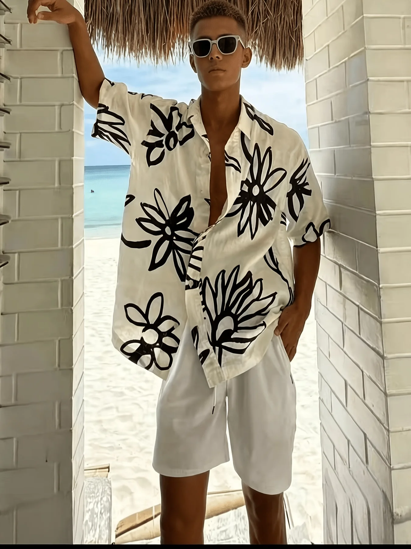 เสื้อเชิ้ตฮาวายโอเวอร์ไซส์ลายด - Vintage Hawaiian Floral Shirt บทวิจารณ์และราคา