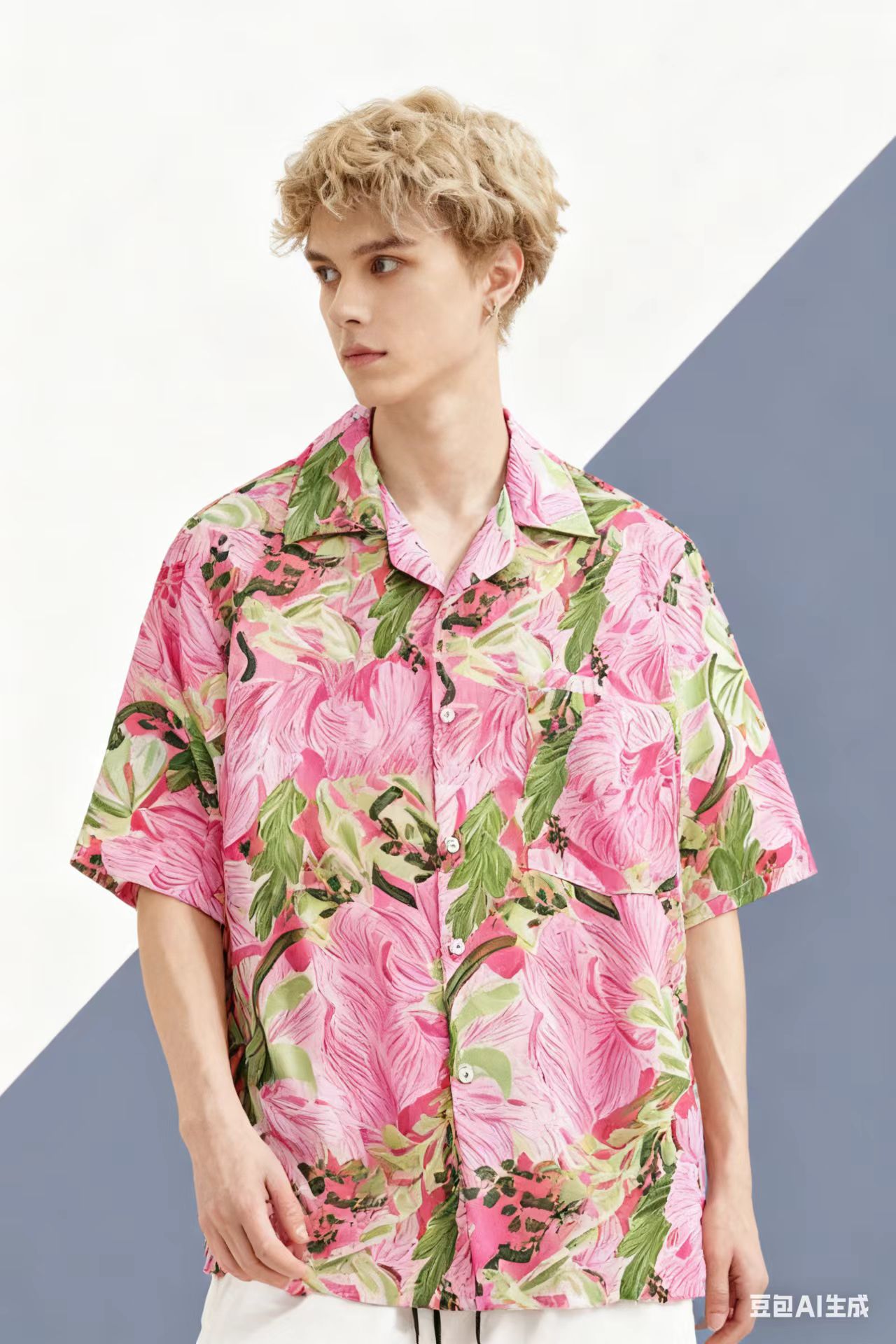 เสื้อเชิ้ตฮาวายลายกราฟฟิตี้ดอก - Vintage Hawaiian Floral Shirt บทวิจารณ์และราคา