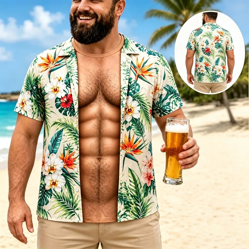 เสื้อเชิ้ตฮาวายสำหรับผู้ชาย แข - Vintage Hawaiian Floral Shirt บทวิจารณ์และราคา