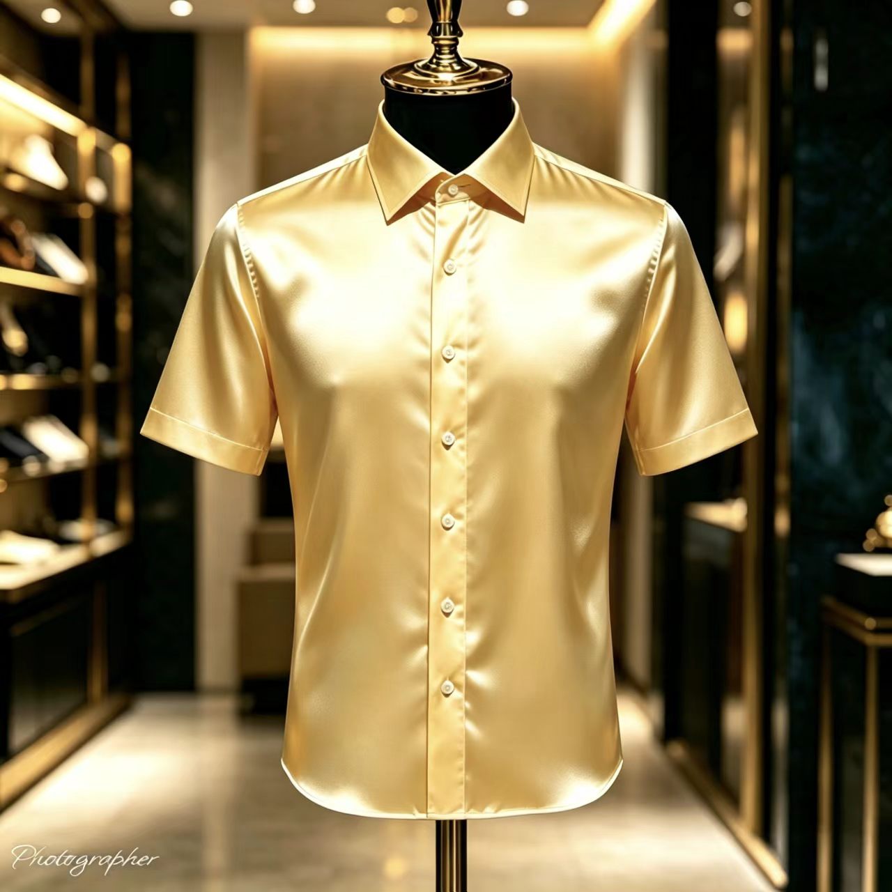Men's Solid Color Satin Short- - Mens Satin Silk Dress Shirt บทวิจารณ์และราคา