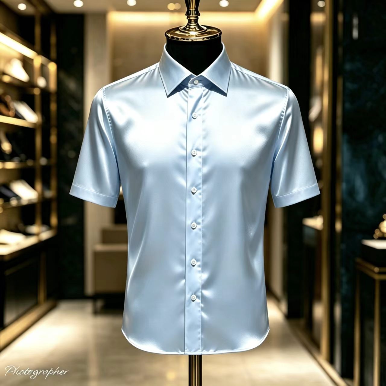 Men's Solid Color Satin Short- - Mens Satin Silk Dress Shirt บทวิจารณ์และราคา