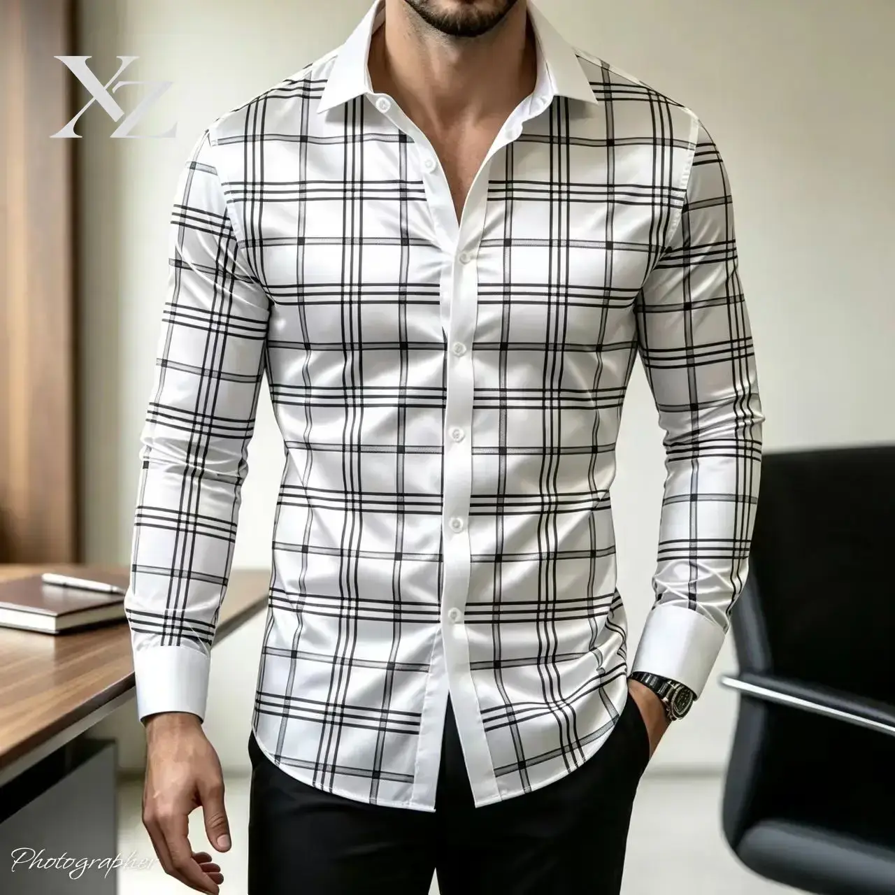 เสื้อเชิ้ตแขนยาวลายสก็อตทรงเข้ - Mens Satin Silk Dress Shirt บทวิจารณ์และราคา