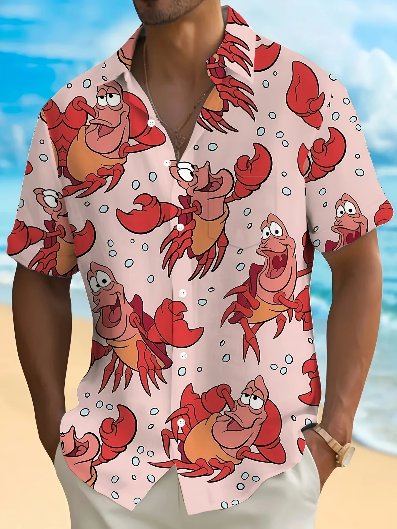 เสื้อฮาวายลายการ์ตูนกุ้งก้ามกร - Vintage Hawaiian Floral Shirt บทวิจารณ์และราคา