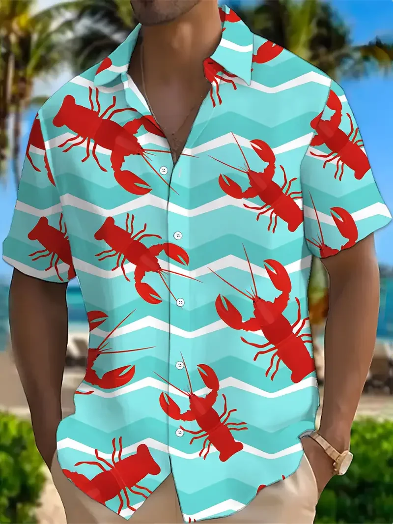 เสื้อฮาวายลายการ์ตูนกุ้งก้ามกร - Vintage Hawaiian Floral Shirt บทวิจารณ์และราคา