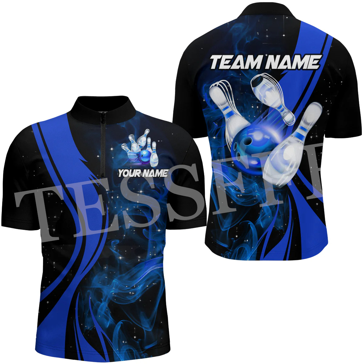 เสื้อโปโลแขนสั้นพิมพ์ลายสำหรับ - Short Sleeve Bowling Shirt Retro บทวิจารณ์และราคา