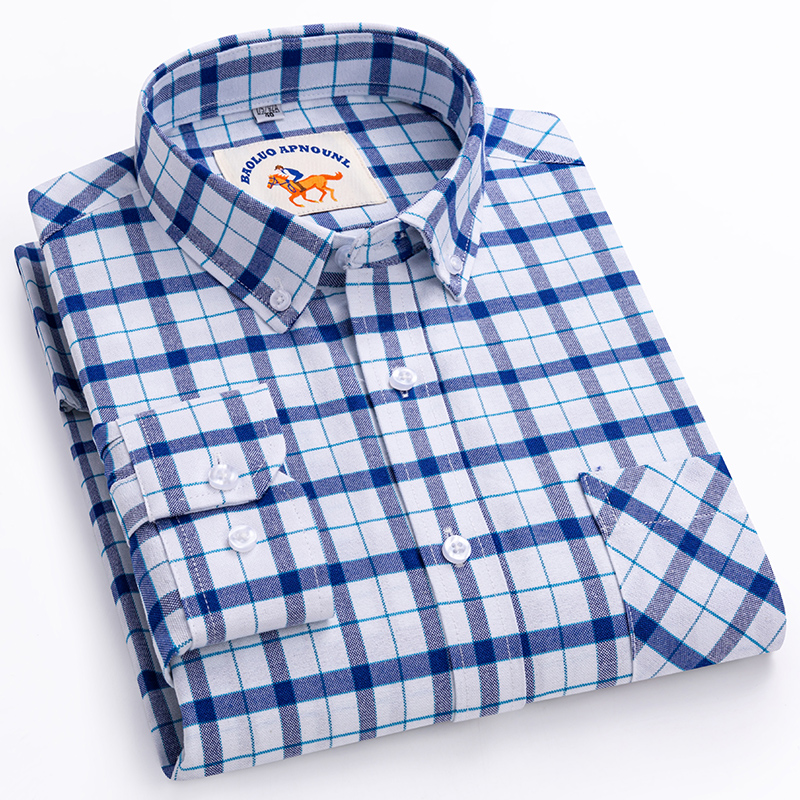 เสื้อเชิ้ตใหม่ ไซส์ใหญ่พิเศษ 5 - Oxford Cotton Casual Shirt Business บทวิจารณ์และราคา