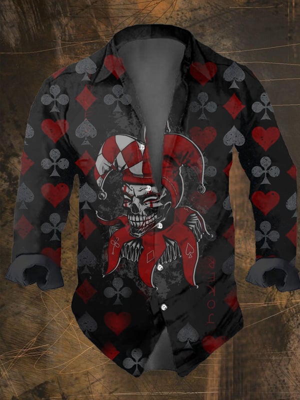 Halloween Men's Dark Skull Pri - Vintage Hawaiian Floral Shirt บทวิจารณ์และราคา