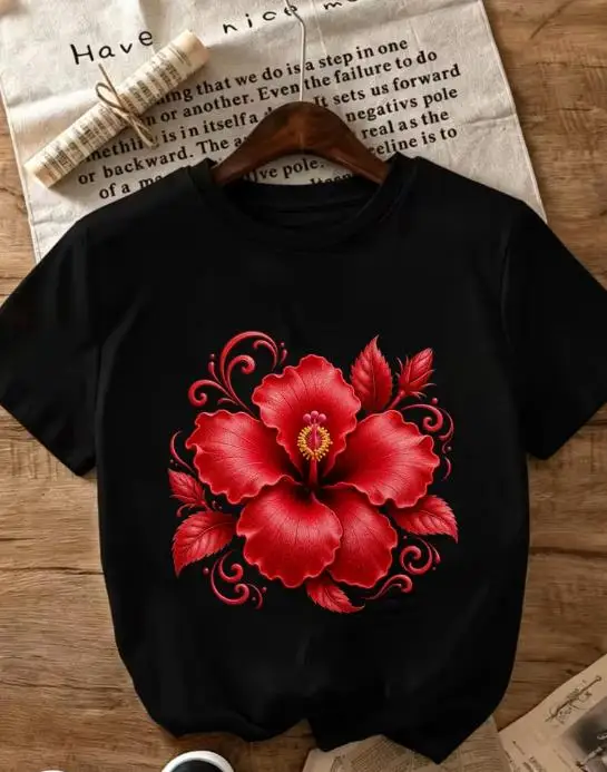 เสื้อยืดผู้หญิงสไตล์วินเทจยุค  - Vintage Hawaiian Floral Shirt บทวิจารณ์และราคา