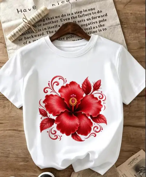 เสื้อยืดผู้หญิงสไตล์วินเทจยุค  - Vintage Hawaiian Floral Shirt บทวิจารณ์และราคา
