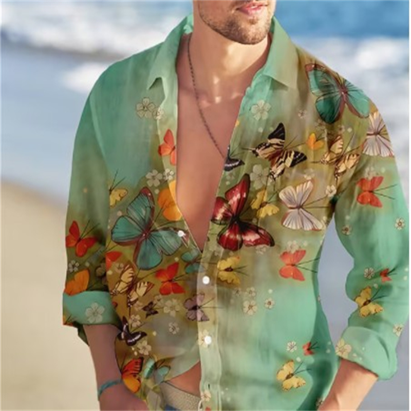 เสื้อฮาวายผีเสื้อเสื้อพิมพ์ลาย - Vintage Hawaiian Floral Shirt บทวิจารณ์และราคา