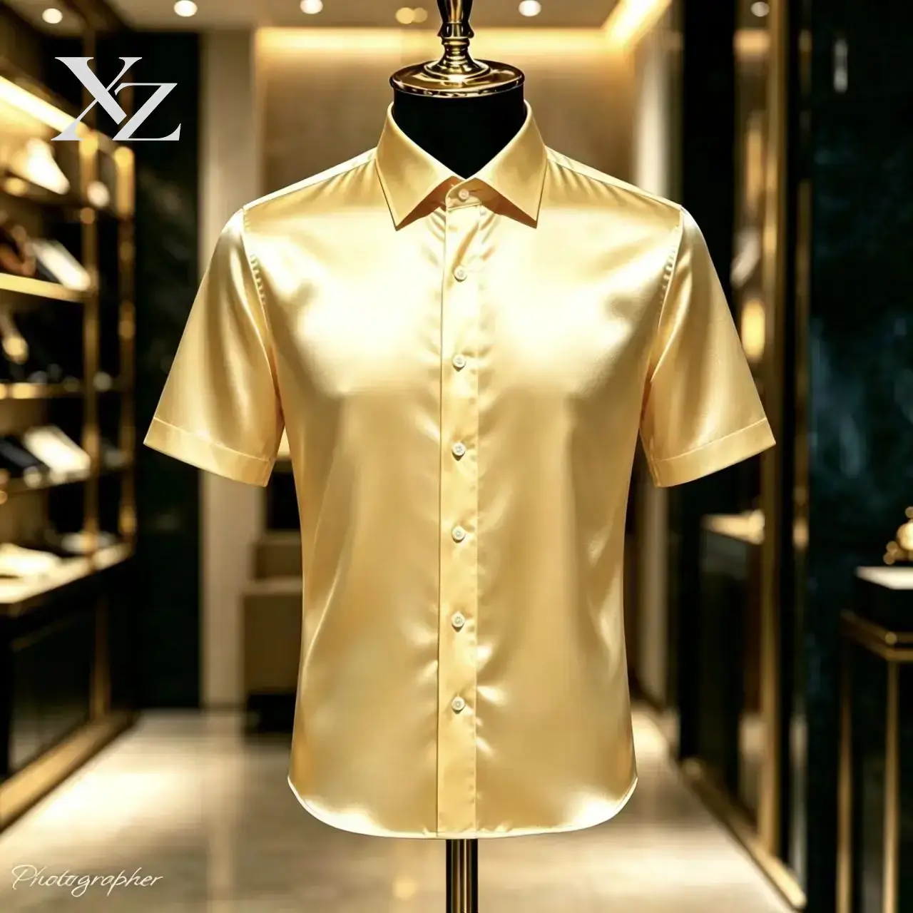 เสื้อเชิ้ตผู้ชายทรงเข้ารูป แขน - Mens Satin Silk Dress Shirt บทวิจารณ์และราคา