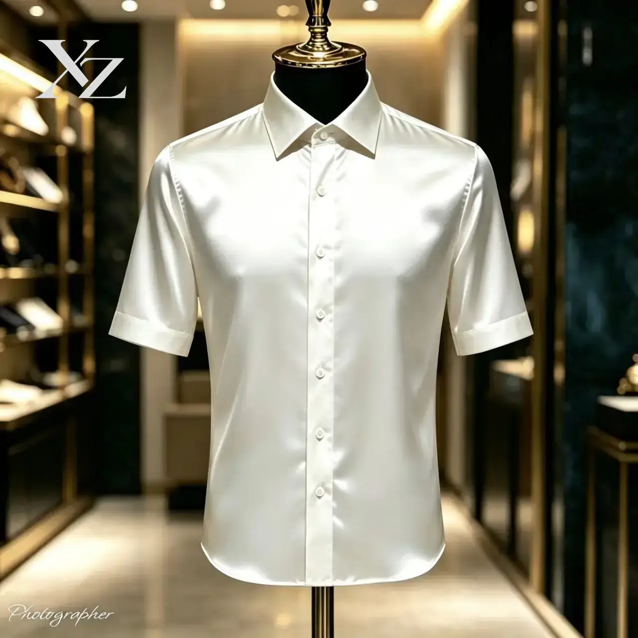 เสื้อเชิ้ตผู้ชายทรงเข้ารูป แขน - Mens Satin Silk Dress Shirt บทวิจารณ์และราคา