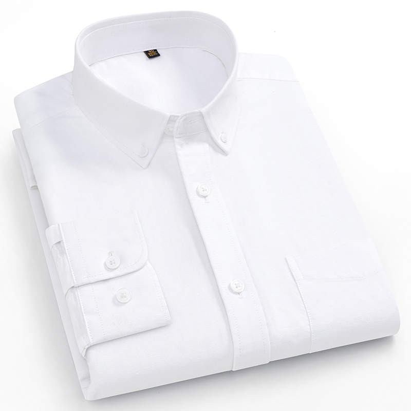 เสื้อเชิ้ตผู้ชายไซส์ใหญ่พิเศษ  - Oxford Cotton Casual Shirt Business บทวิจารณ์และราคา