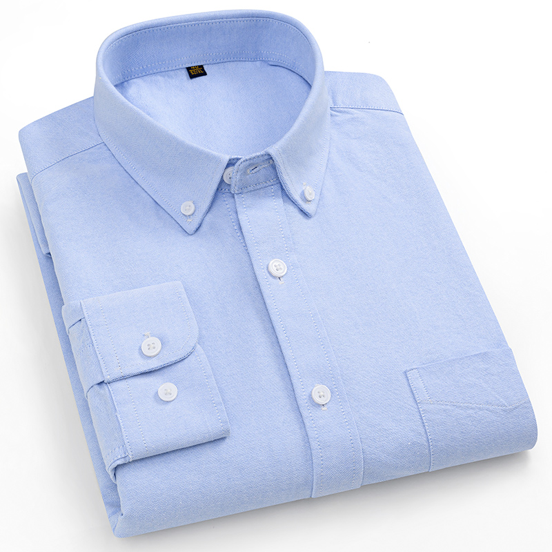 เสื้อเชิ้ตผู้ชายไซส์ใหญ่พิเศษ  - Oxford Cotton Casual Shirt Business บทวิจารณ์และราคา
