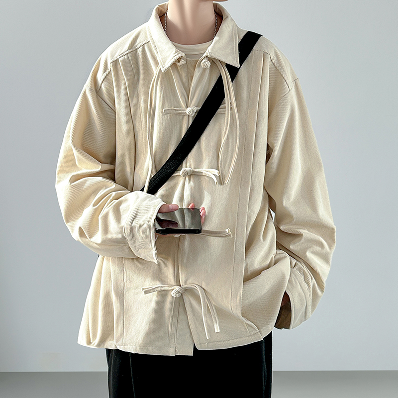 เสื้อเชิ้ตผ้าคอร์ดูรอยสไตล์จีน - Corduroy Button Up Shirt Men บทวิจารณ์และราคา