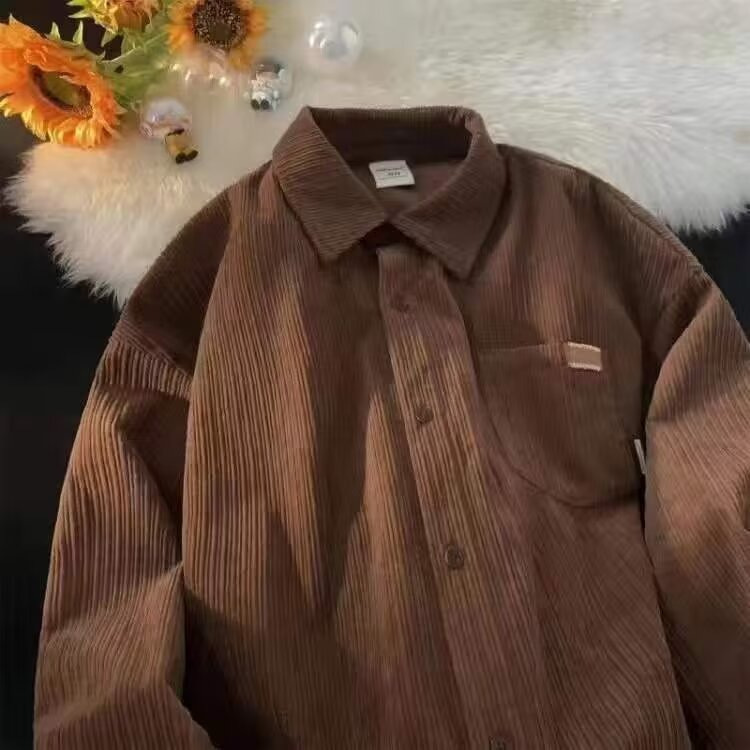 เสื้อเชิ้ตผ้าคอร์ดูรอยสำหรับผู - Corduroy Button Up Shirt Men บทวิจารณ์และราคา